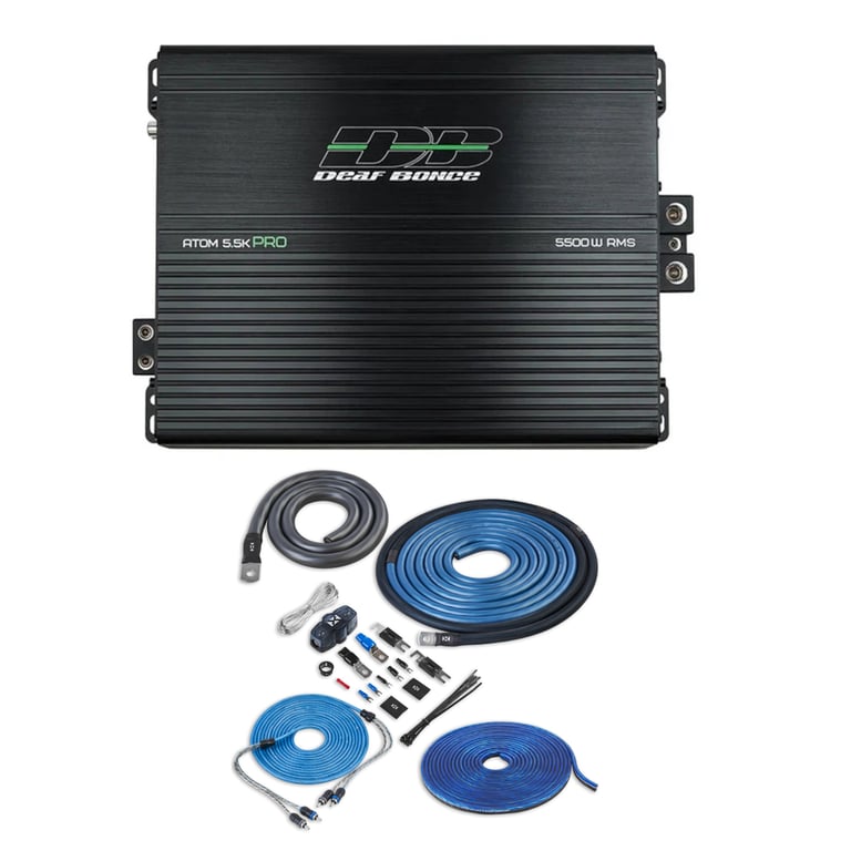 Deaf Bonce Apocalypse Atom 5.5K Pro with NVX 1/0 Gauge Amp Kit Image 1