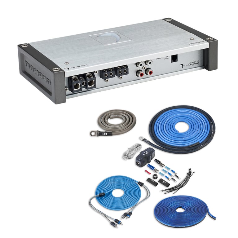 Diamond Audio HXM800.2D with NVX 4 Gauge Amp Kit Image 1