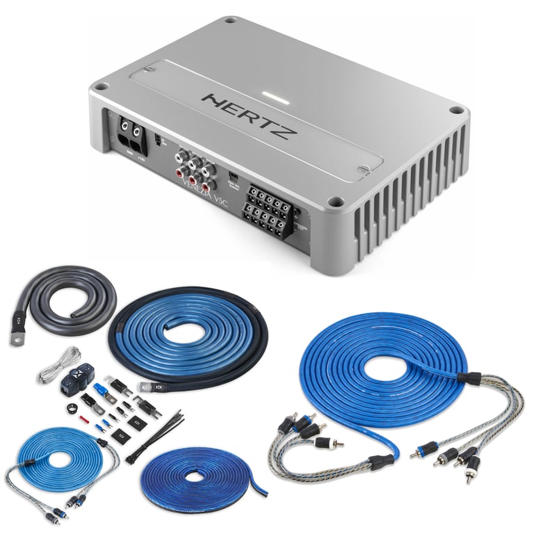 Hertz Venezia V5 Compact with NVX 1/0 Gauge Amp Kit Image 1