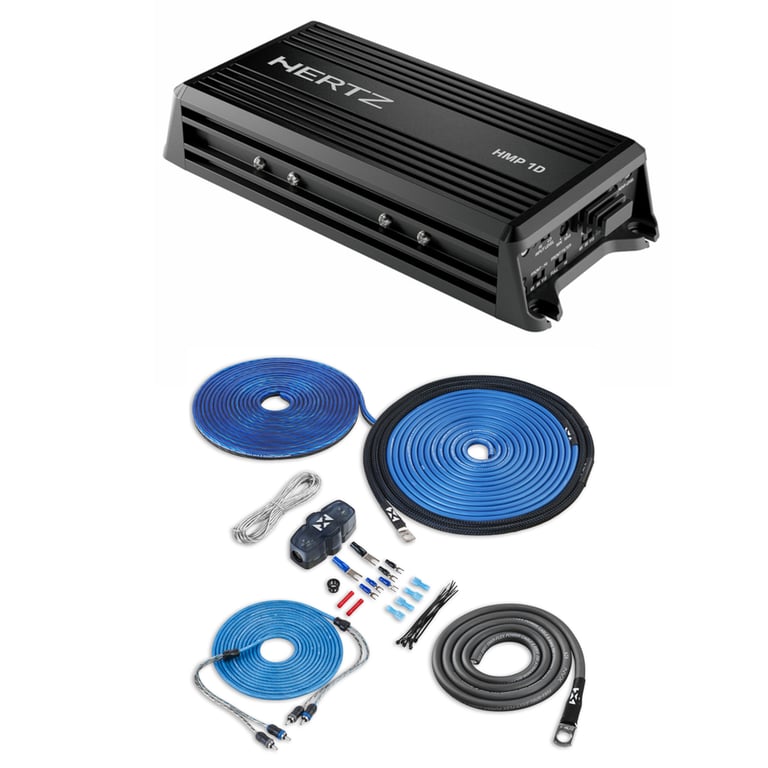 Hertz HMP 1D with NVX 8 Gauge Amp Kit Image 1