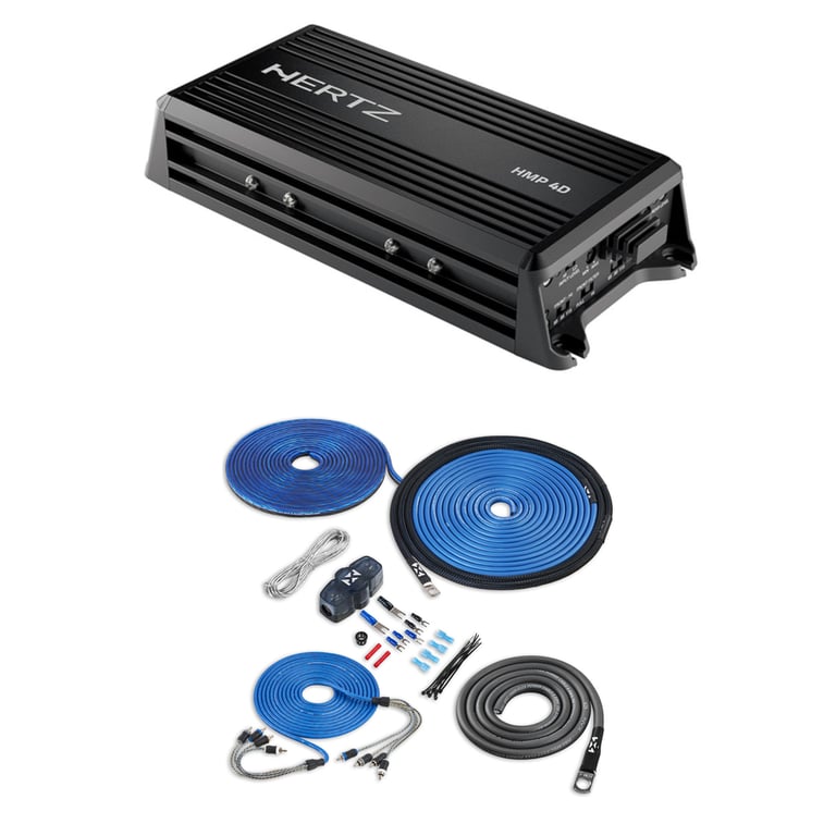 Hertz HMP 4D with NVX 8 Gauge Amp Kit Image 1