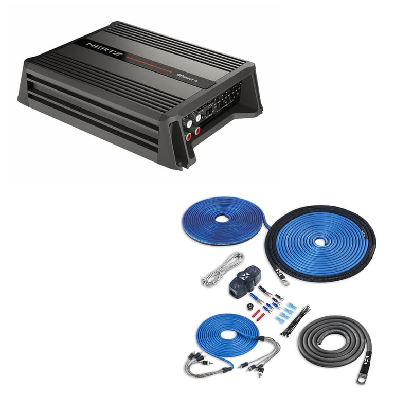 Hertz DPower 4 with NVX 8 Gauge Amp Kit Image 1