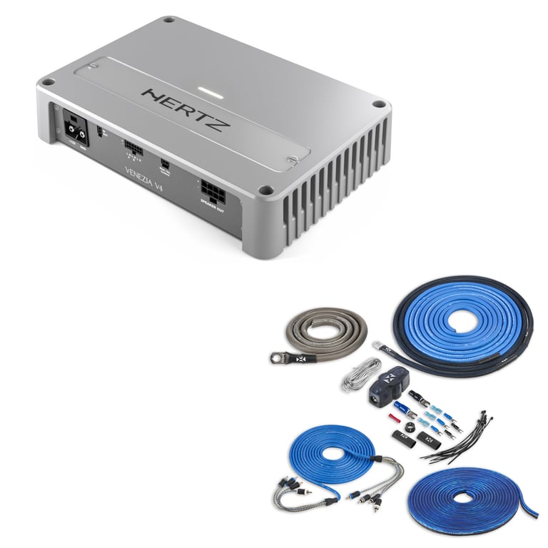 Hertz Venezia V4 with NVX 4 Gauge Amp Kit Image 1