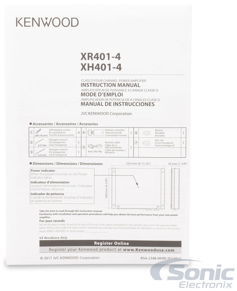 Kenwood eXcelon XR401-4 with NVX 4 Gauge Amp Kit Image 8