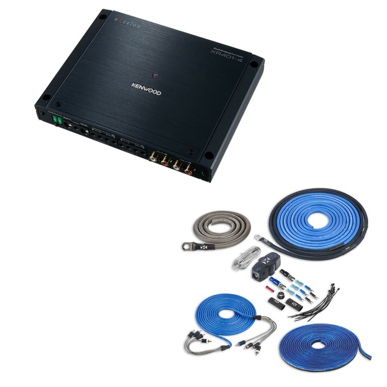 Kenwood eXcelon XR401-4 with NVX 4 Gauge Amp Kit Image 1