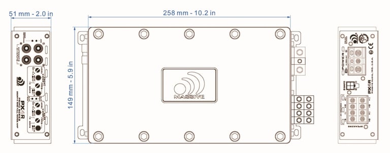 Massive Audio PX4R with NVX 8 Gauge Amp Kit Image 7