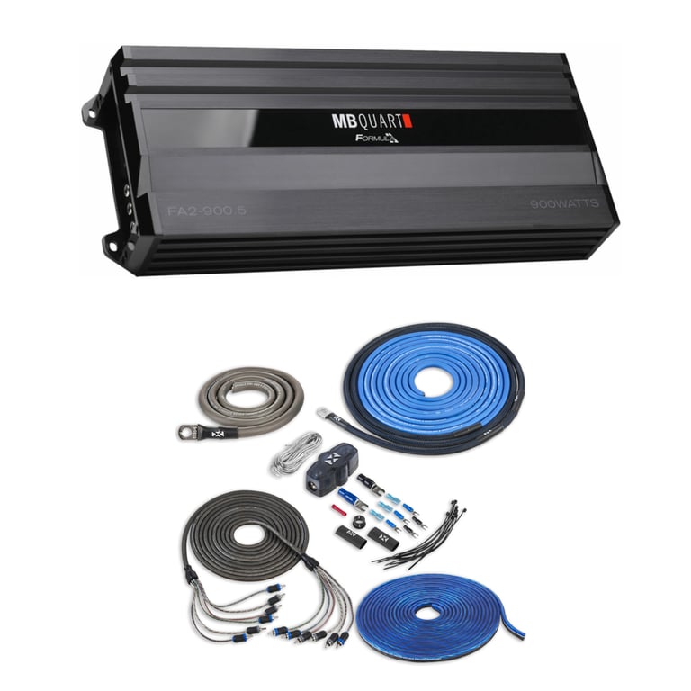 MB Quart FA2-900.5 with NVX 4 Gauge Amp Kit Image 1