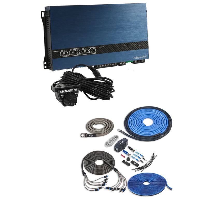 Soundstream RN5.2000D with NVX 4 Gauge Amp Kit Image 1