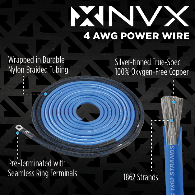 Wet Sounds HTX-6 with NVX 4 Gauge Amp Kit Image 11