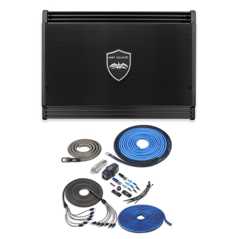 Wet Sounds SDX-6 with NVX 4 Gauge Amp Kit Image 1