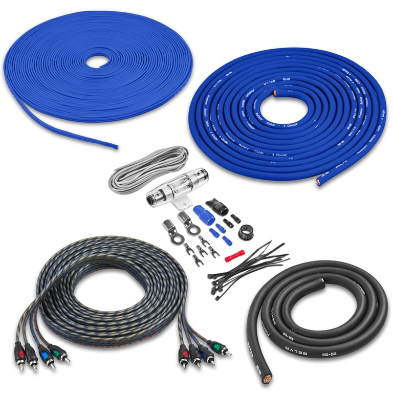 Rockford Fosgate Prime R2-500X4 + Belva BAK44 4 Gauge Amp Wiring Kit Image 6