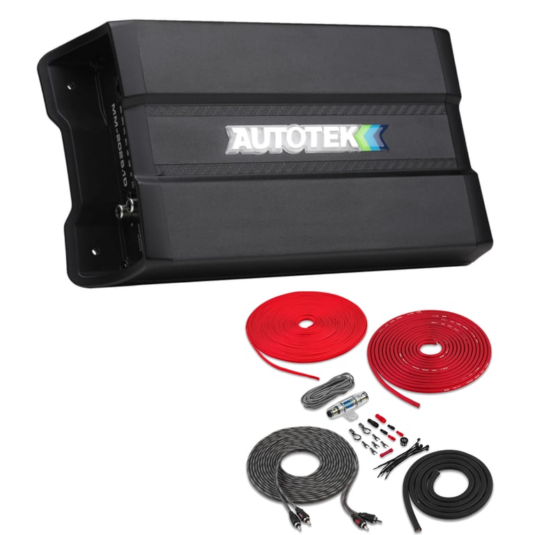 Autotek MM-2025.1D (Mean Machine) with Belva 4 Gauge Amp Kit Image 1