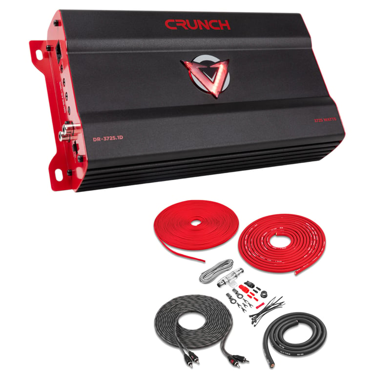 Crunch DR-3725.1D with Belva 4 Gauge Amp Kit Image 1