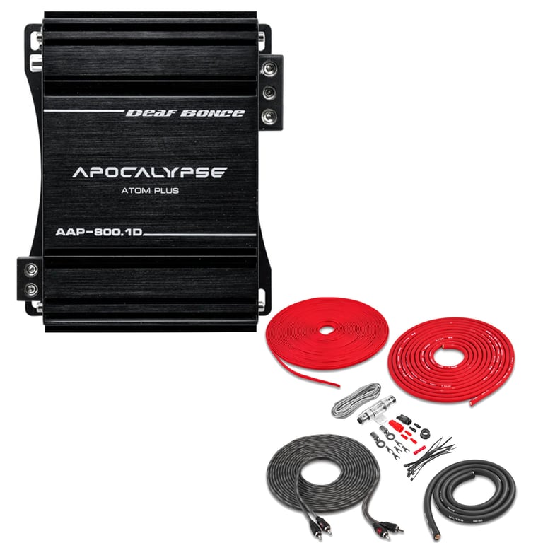 Deaf Bonce AAP-800.1D with Belva 4 Gauge Amp Kit Image 1