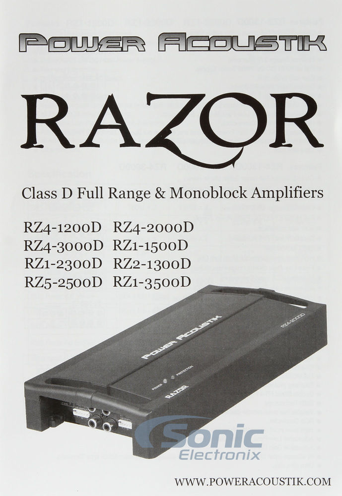Power Acoustik RZ1-3500D with Belva 4 Gauge Amp Kit Image 9