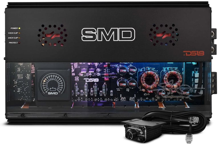 DS18 SMD-500.4AB with NVX 1/0 Gauge Amp Kit Image 2