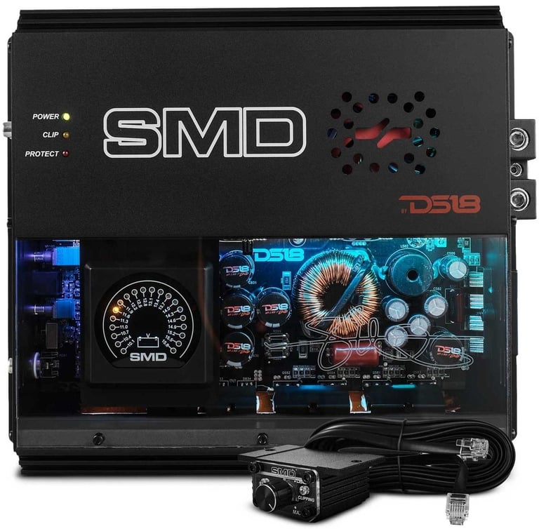 DS18 SMD-2000.1D with NVX 1/0 Gauge Amp Kit Image 2