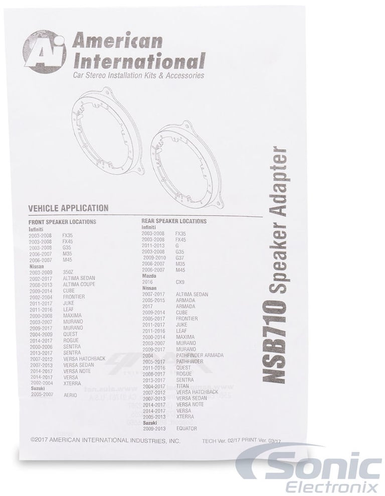 Infinity Reference Series Speaker Replacement For 13-15 Nissan Altima Sedan Image 8