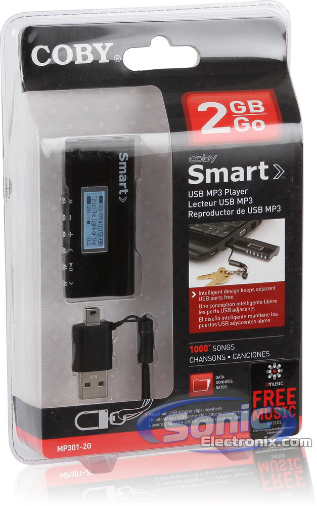 Coby MP301-2GBLK 2GB Micro MP3 Player With LCD Display - Black Image 8
