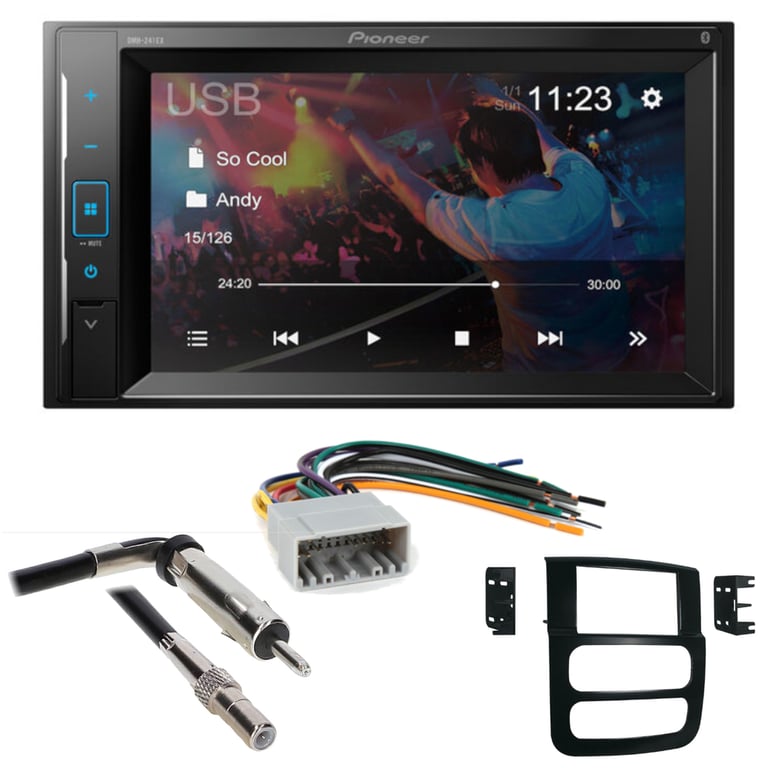 2002-2008 Dodge Ram 1500 Pioneer Double DIN Bluetooth Car Stereo Upgrade Image 1