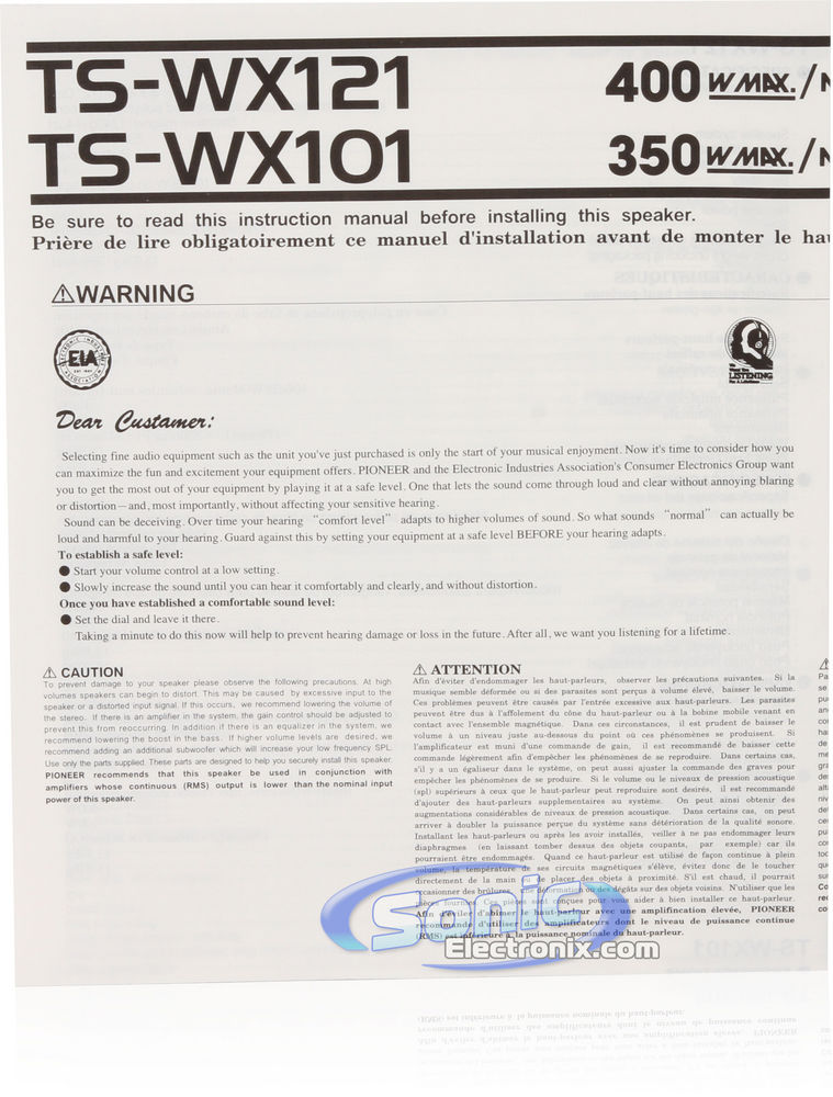 Pioneer TS-WX121 Image 6