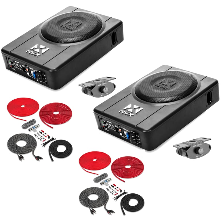 (2) NVX QBUS8P + (2) Belva 8 Gauge Amp Wiring Kits Image 1