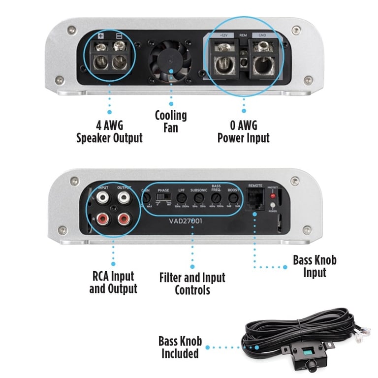 NVX VAD27001 with Amplifier Wiring Kit Image 3