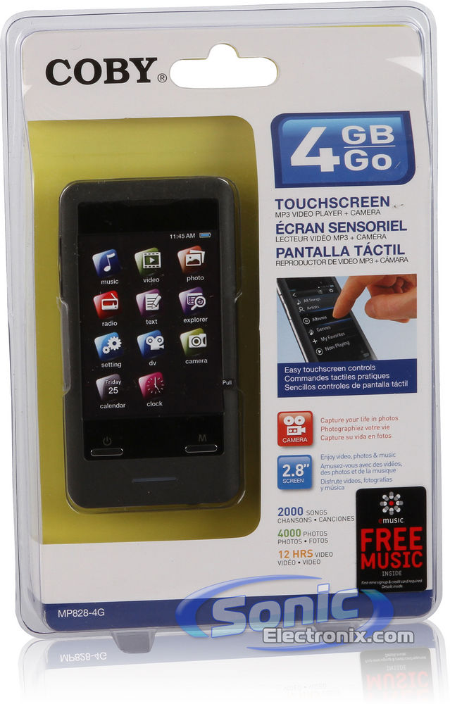 Coby MP828-4GBLK 4GB Portable 2.8" Touch Screen MP3/MP4 Video Media Player (MP828-4G Black) Image 9