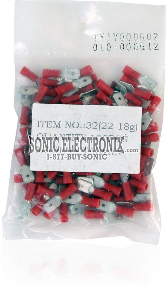 Quick Disconnect Male 100 Pack 22-18 Gauge Red Image 2