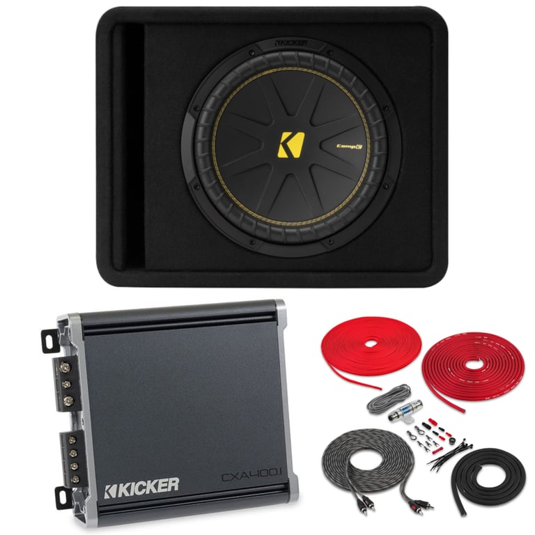 Kicker 50VCWC124 + Monoblock Amp and Amp Kit Image 1
