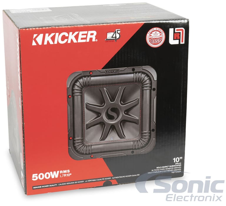 Kicker L7R 10 Inch 1000W Max Power 4 Ohm DVC Square Car Audio Subwoofer (3 Pack) Image 6