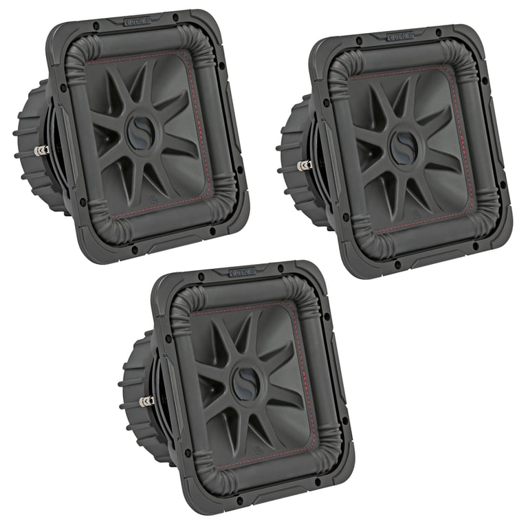 Kicker L7R 10 Inch 1000W Max Power 4 Ohm DVC Square Car Audio Subwoofer (3 Pack) Image 1