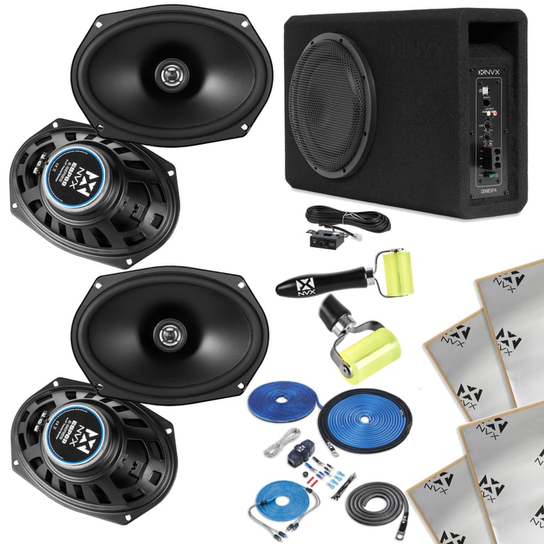 NVX Audio Upgrade Kit &ndash; QB12SPA with 2 Pair 6x9" Speakers Image 1