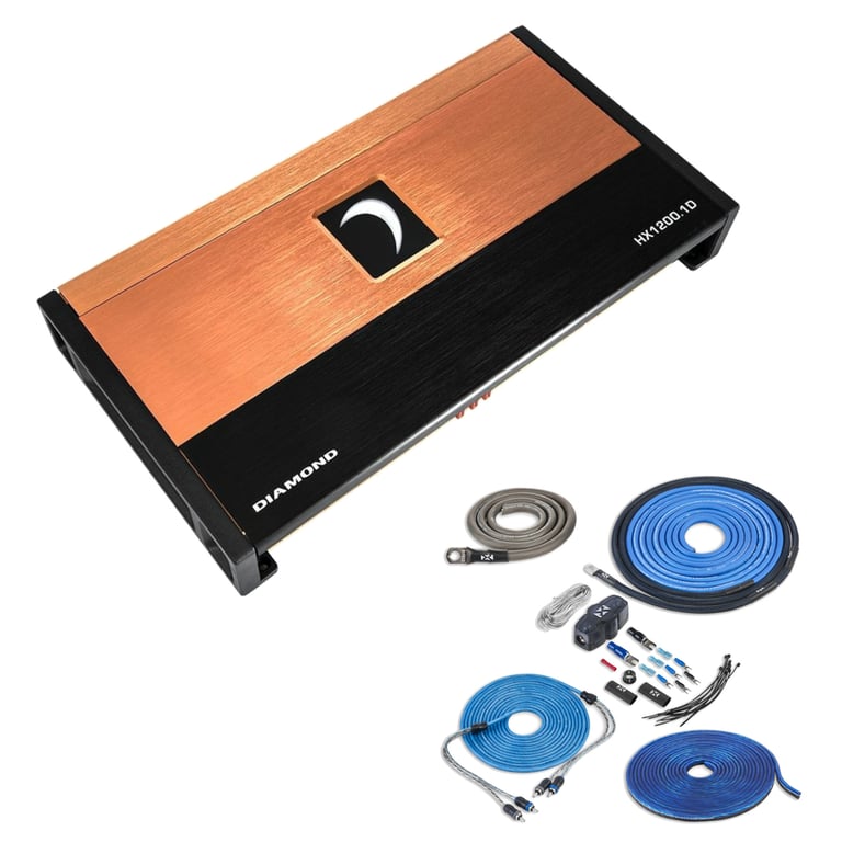 Diamond Audio HX1200.1D with NVX 4 Gauge Amp Kit Image 1