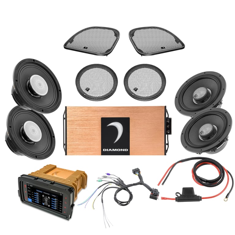 Diamond Audio 4-Speaker Sound Packs for Tour Pack 1/2" Spacer Required Image 1