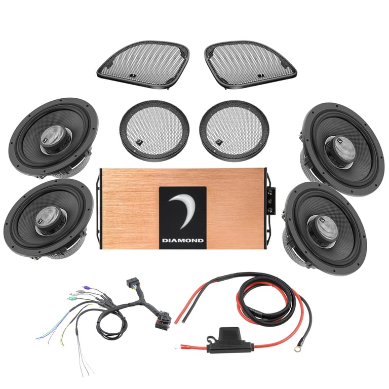 Diamond Audio 4-Speaker Sound Packs for Tour Pack 1/2" Spacer Required Image 1