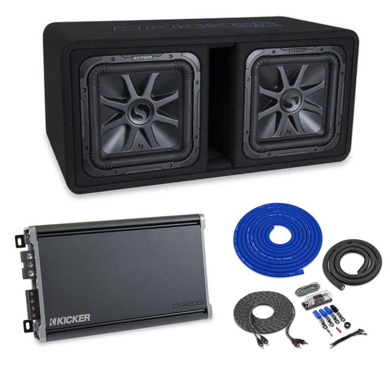 Kicker 44DL7S122 Loaded Sub Enclosure+ Kicker 43CXA1200.1 + Free Amp Kit Image 1