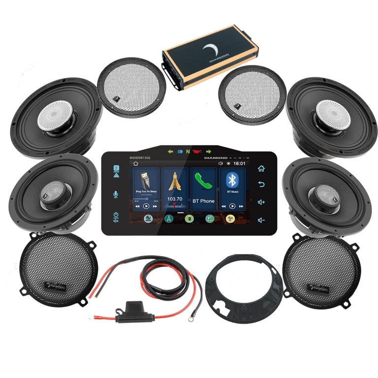 Diamond Audio 4-Speaker Sound Packs For  Tour Pack (1/2" Spacer Required) Image 1