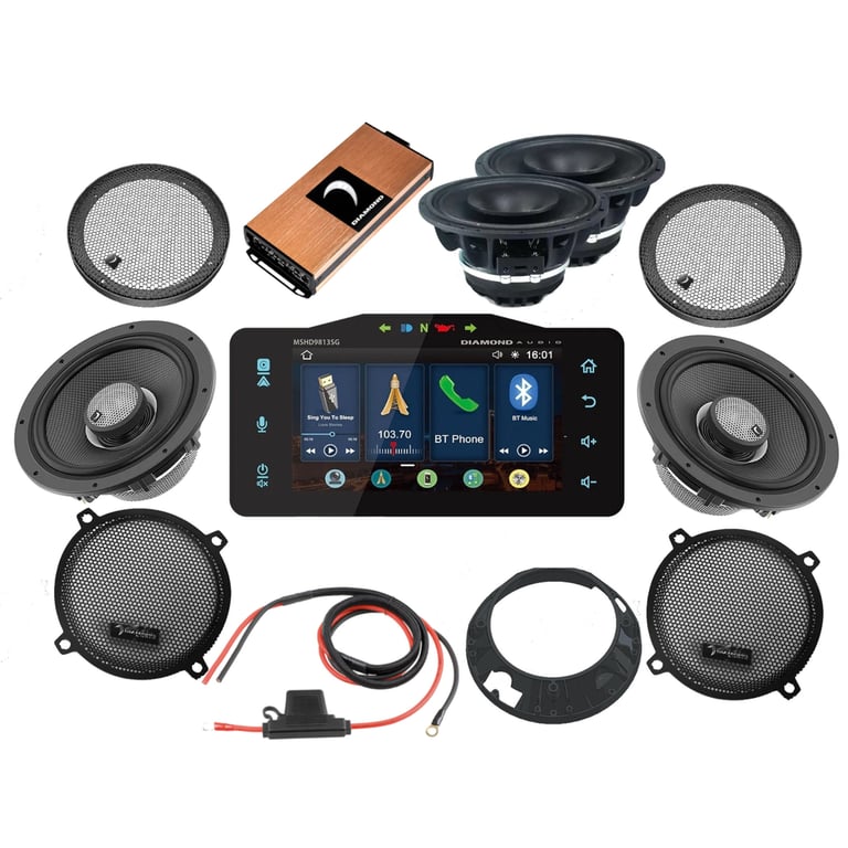 Diamond Audio 4-Speaker Sound Packs For  Tour Pack (1/2" Spacer Required) Image 1