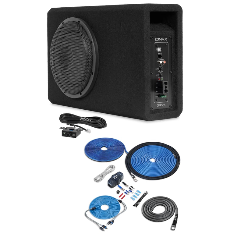 NVX QB10SPA Amplified Subwoofer and XKIT82 Amp Kit Image 1