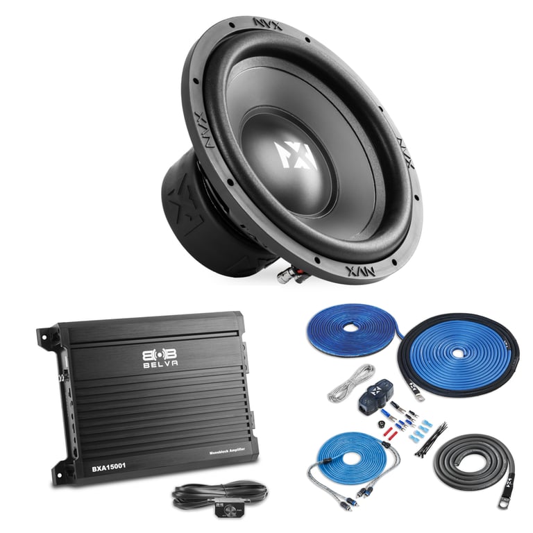 NVX NSW122v3 Version 3 Sub, XKIT82 Amp kit + Belva BXA15001 Amp Image 1