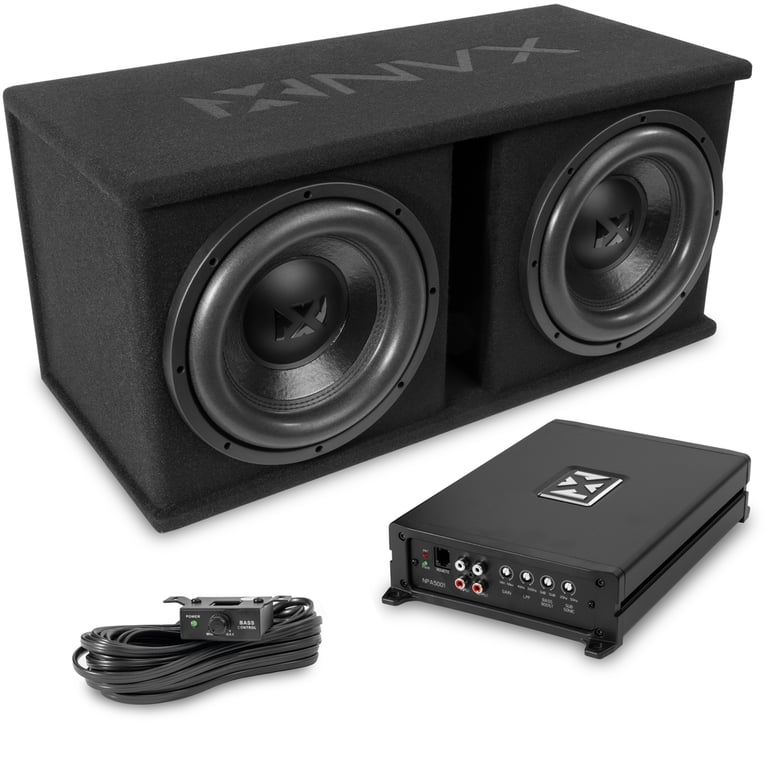 NVX NPKG212 Dual 12 inch Bass Package and XKIT82 Amp Kit Image 2