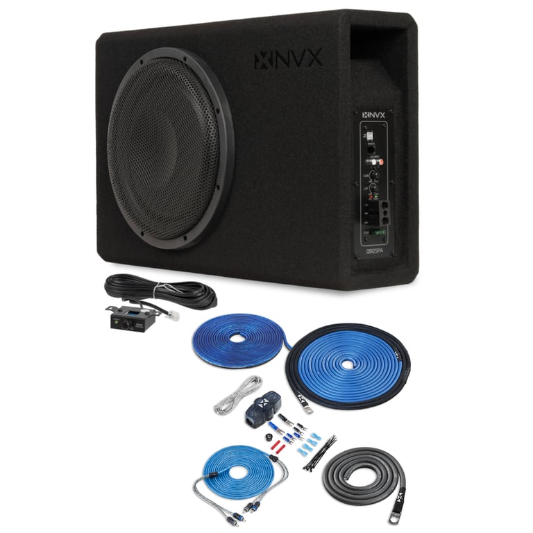 NVX QB12SPA Amplified Subwoofer Enclosure and XKIT82 Amp Kit Image 1