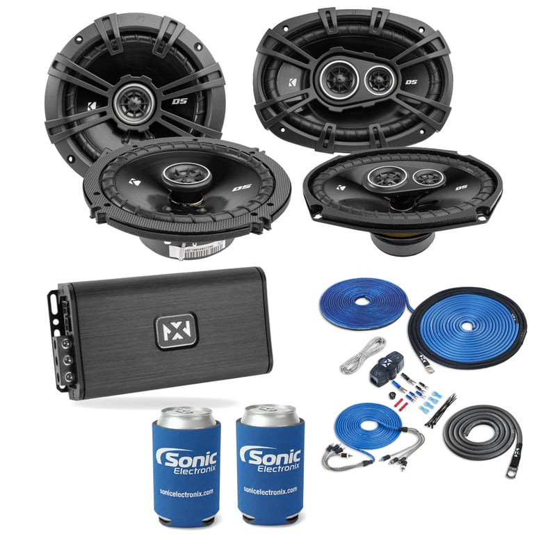 2 Pairs Kicker Speakers (DSC650, DSC6930) + NVX 4-Ch Amp w/ Free Amp Install Kit Image 1