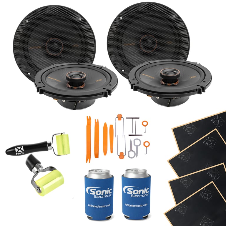 2 Pairs Kicker 6.5" Speakers (KSC65) w/ Free Speaker Install Kit Image 1
