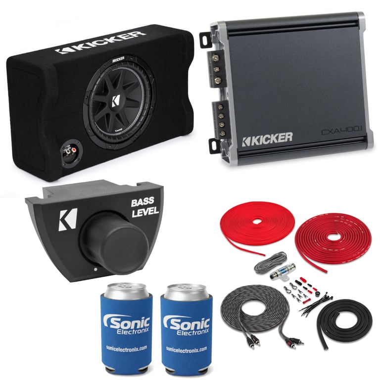 Kicker Subwoofer & Amplifier (CDF104, CXA400.1) w/ Free Amp Install Kit Image 1
