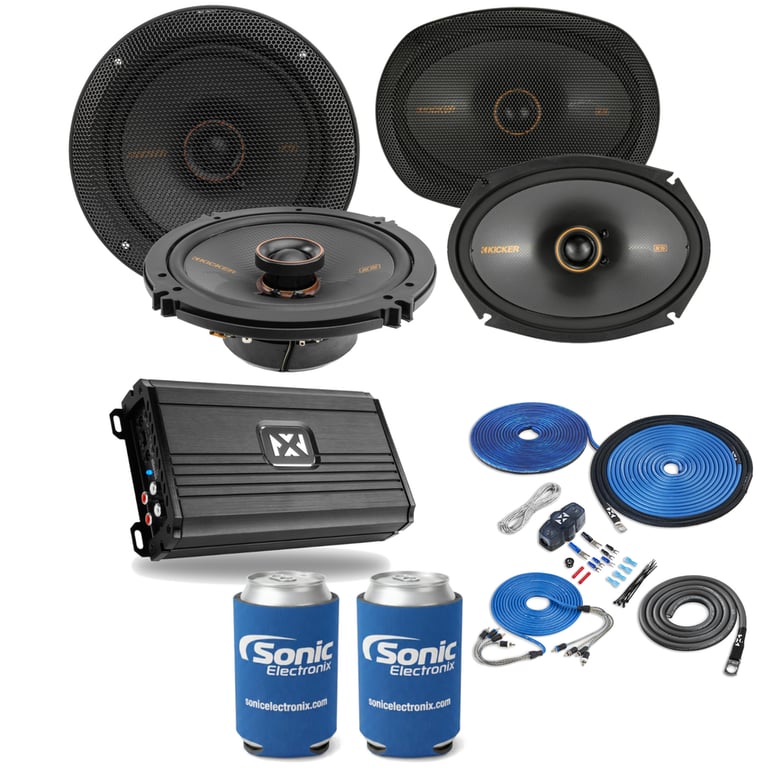 Kicker KS Series 6.5" & 6x9" Speakers + NVX Amp w/ Free Amp Install Kit Image 1
