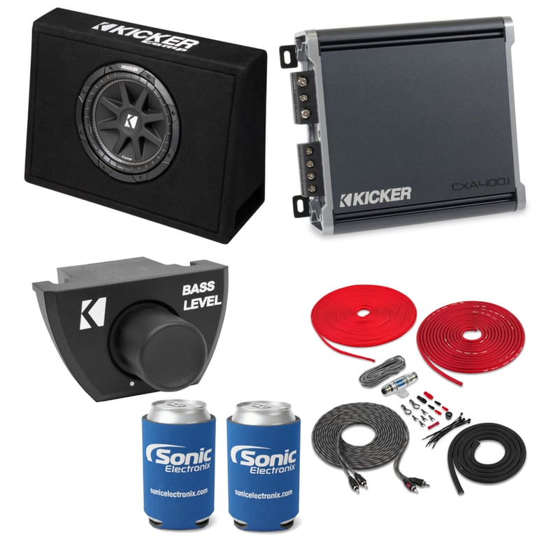 Kicker 10" Subwoofer (43TC104) + Amplifier (46CXA4001T) w/ Free Amp Install Kit Image 1