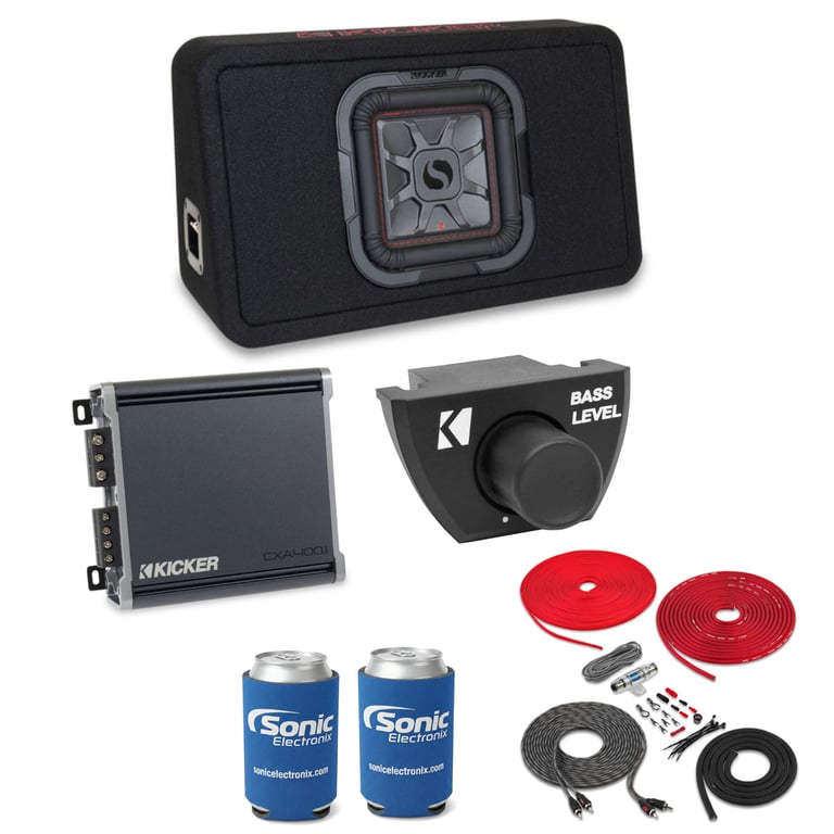Kicker Subwoofer & Amplifier (TL7T82, CXA400.1) + Bass Remote w/ Free Amp Kit Image 1