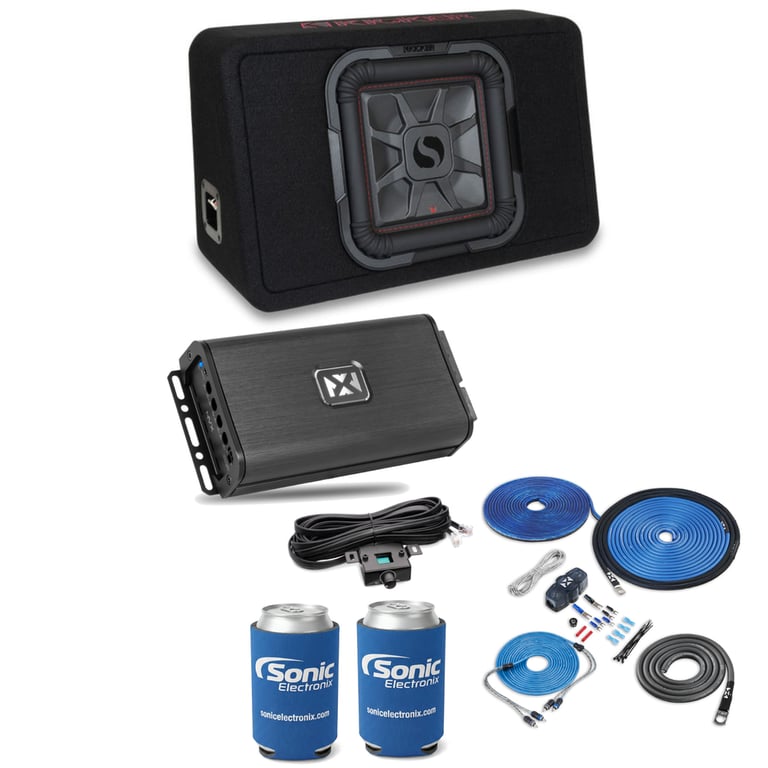 Kicker TL7T102 Subwoofer + NVX VADM1 v2 Amplifier w/ Free Amp Install Kit Image 1
